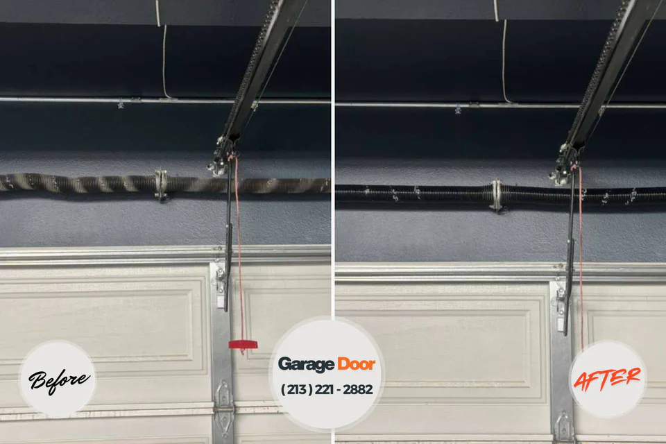 Before and after: garage door repair Courtland, MS